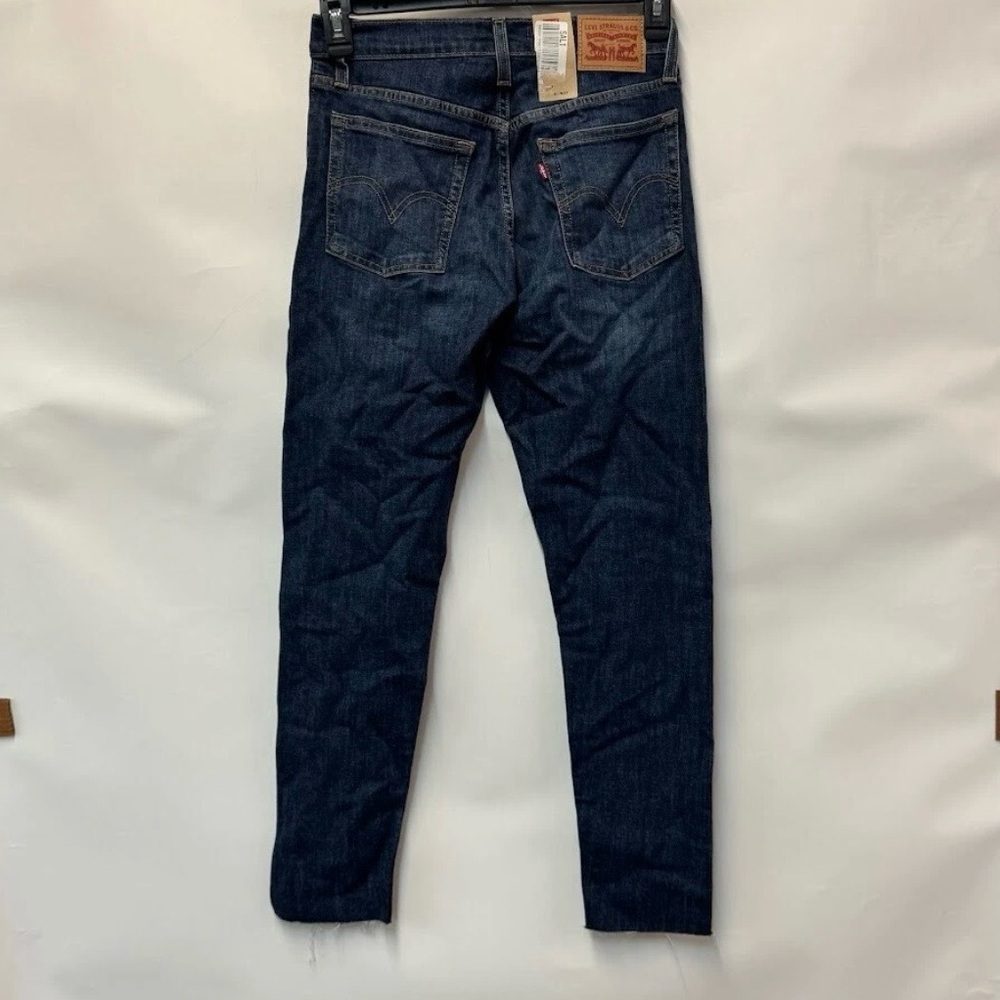 Levis Womens 27 From The Block Dark Blue Raw Hem Wedgie Skinny Jeans NWT - Picture 4 of 6